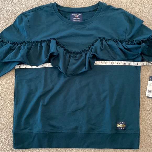 size XL, bust up to 44” inches, greenish blue sweater, new condition - Picture 2 of 9